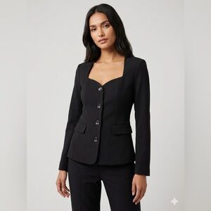 Heartloom Black Women's Sweetheart neckline Blazer